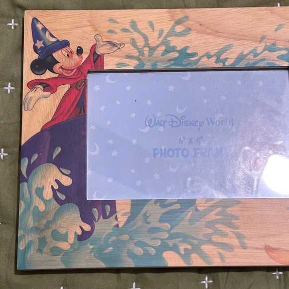 RARE Disney Mickey Mouse Sorcerer's Apprentice Mops Fantasia Picture Frame 4"x6" - Picture 2 of 9